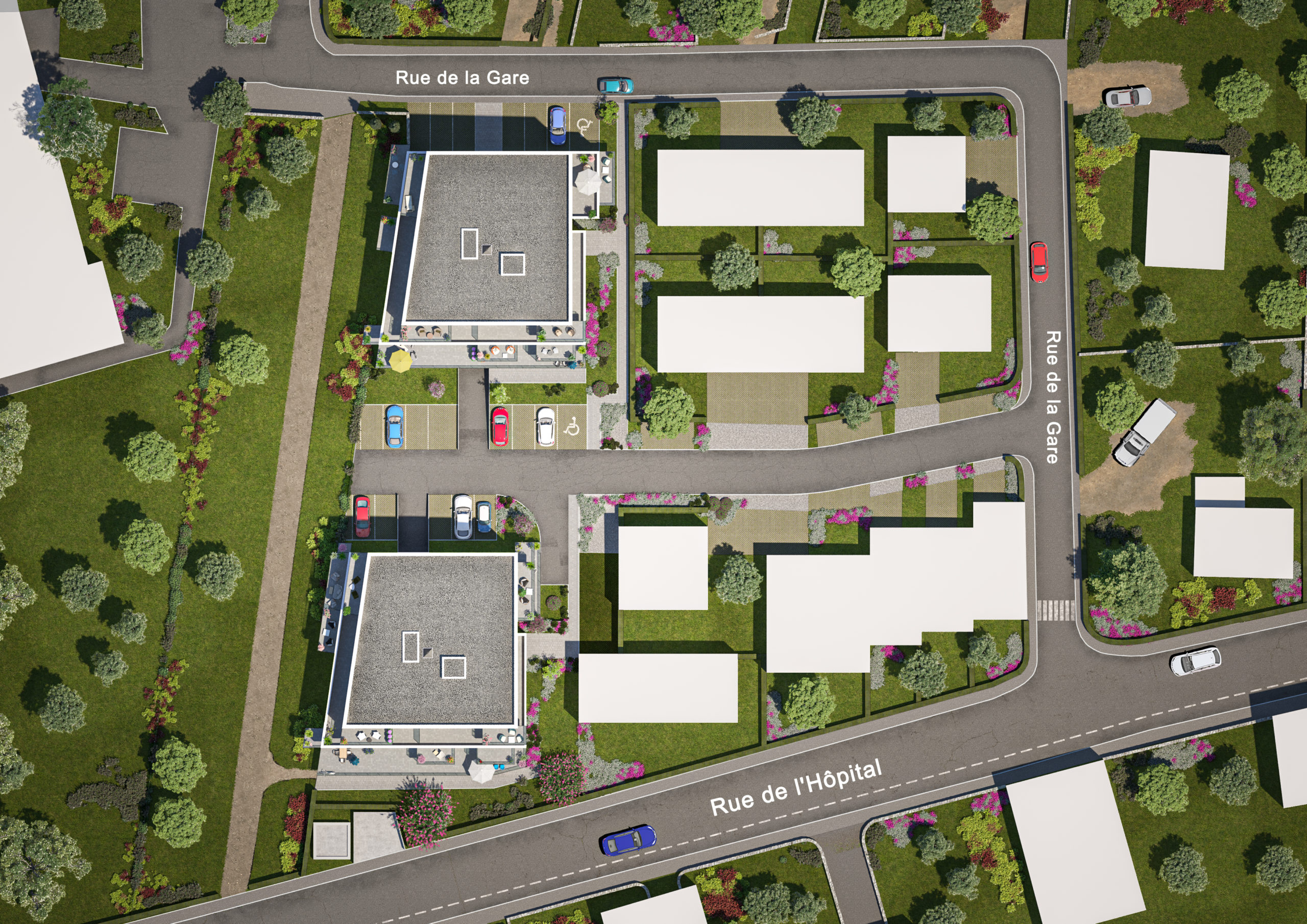 Plan de masse des terrains constructibles de la résidence Parenthèse à Saint-Avé 